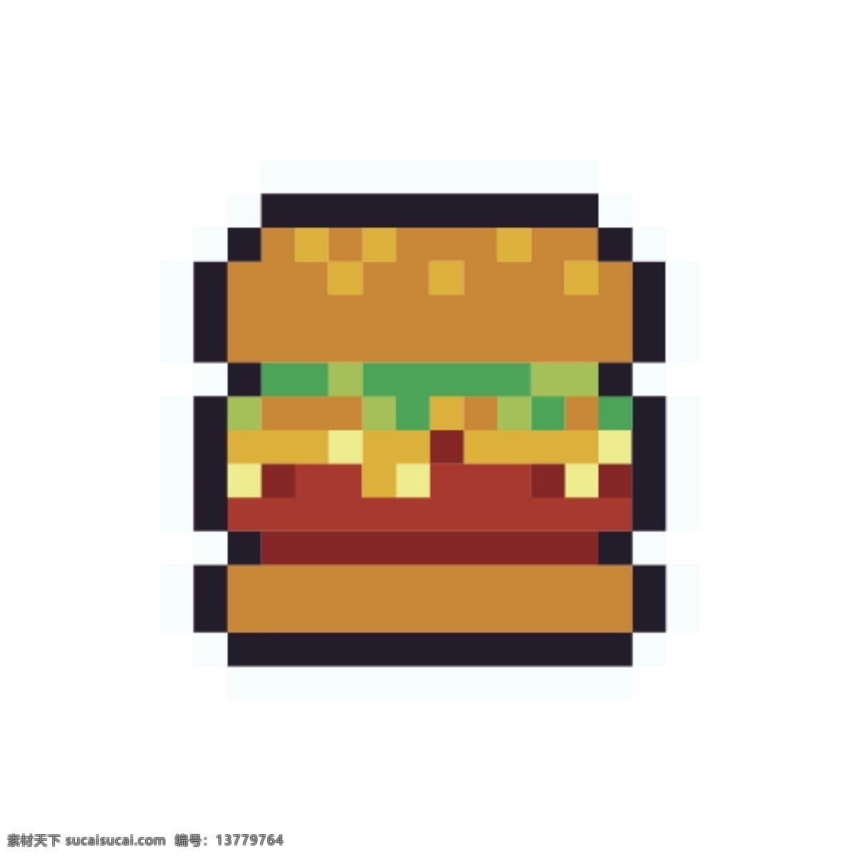 汉堡 像素 图标 免 扣 汉堡像素图标 简约卡通 街机风 高热量食物