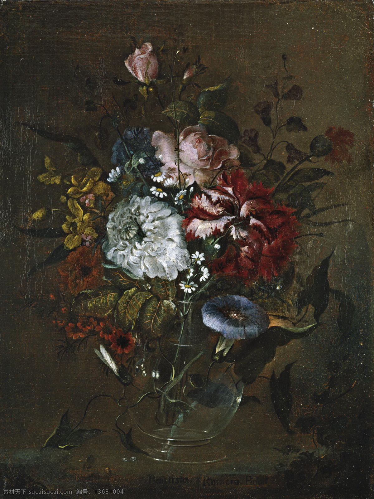 花卉 花卉油画 绘画书法 立体 玫瑰 玫瑰花 水瓶 油画 设计素材 模板下载 油画花卉 文化艺术 装饰素材