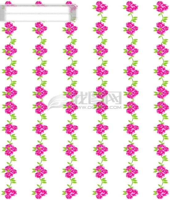 玫瑰花 移门 图 移门图 四连一 矢量图 花纹花边