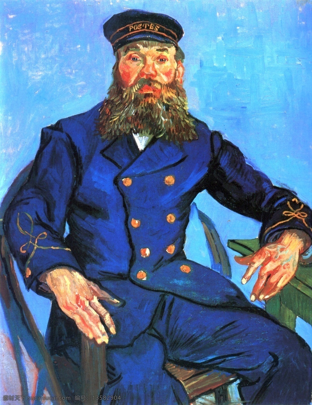 欧洲 军官 油画 装饰画 欧洲人物 暖色背景 欧洲绅士 大胡子 椅子 大衣