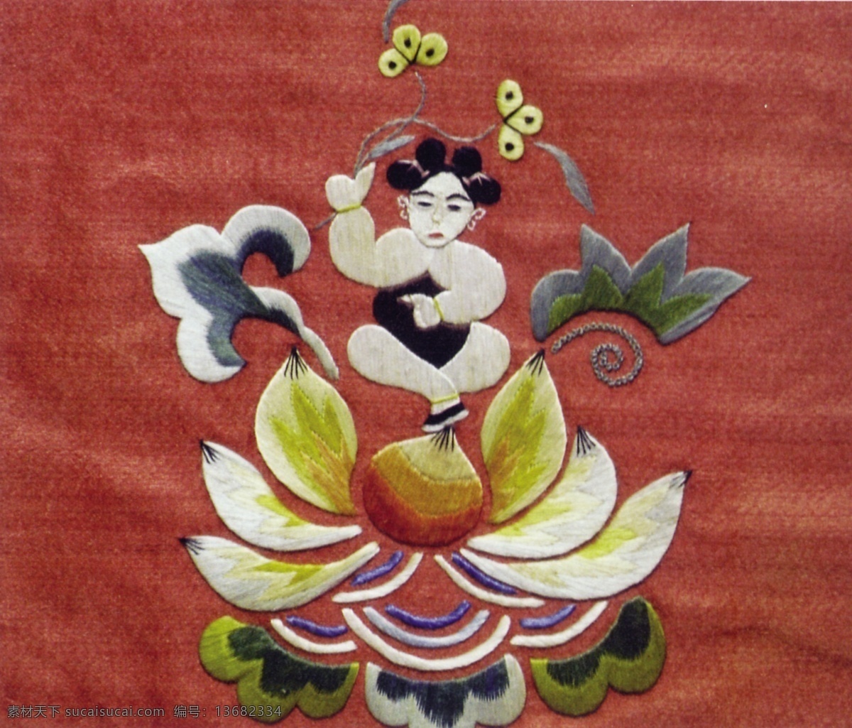 花鸟 国画 分层 源文件 花鸟国画 民间艺术 绣花 中国 传统 元素 整合 花鸟刺绣 文化艺术