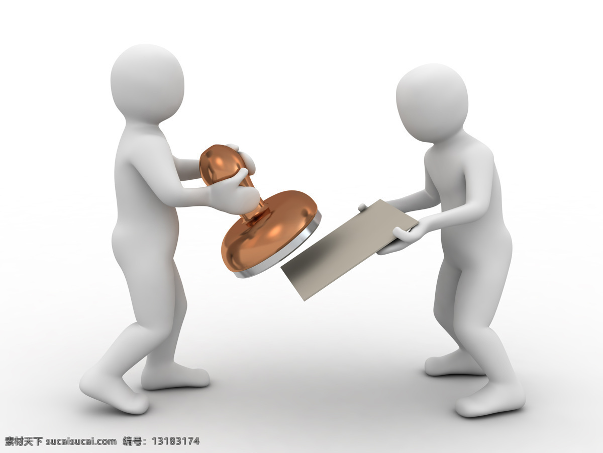 盖章 3d 小人 3d小人 3d模型 立体 卡通小人 企业文化 商业素材 印章 合同书 合作 卡通人物 人物图片