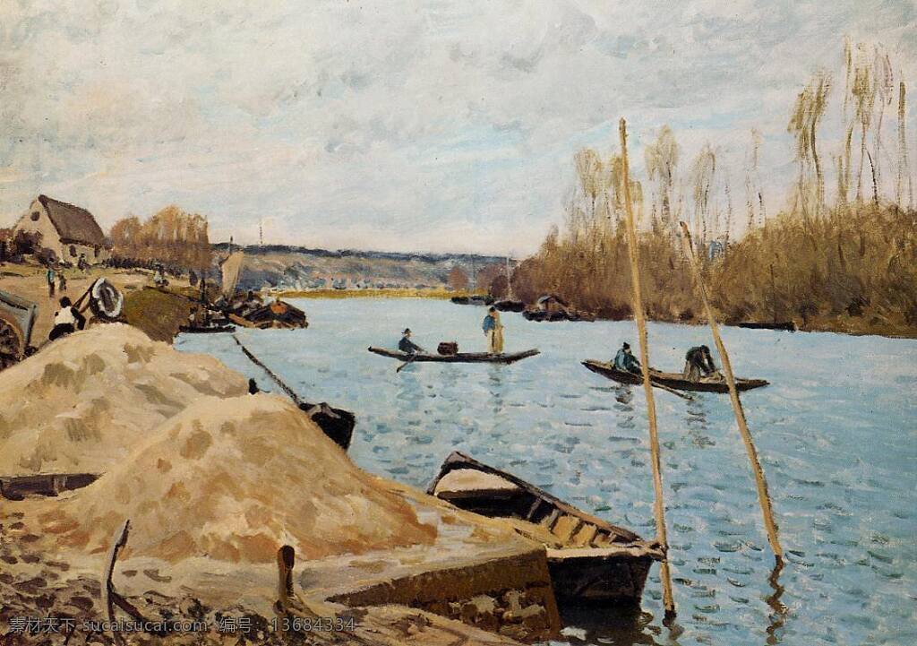 sisley 印象派 风景 自然 油画 装饰画 法国 画家 阿尔弗雷德 西 斯莱 alfred