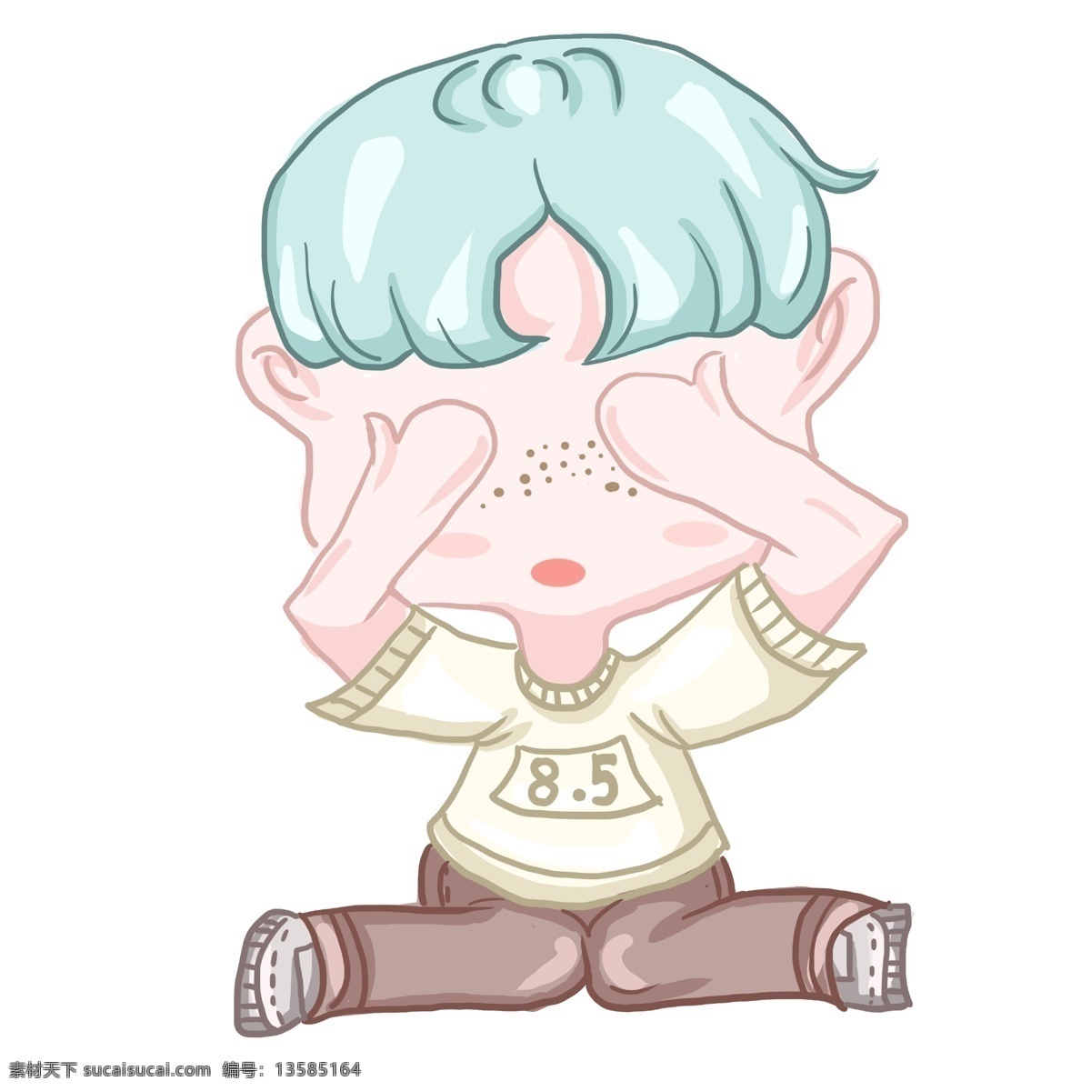 q 版 女生 元素 商用 卡通 可爱 萌系 人物