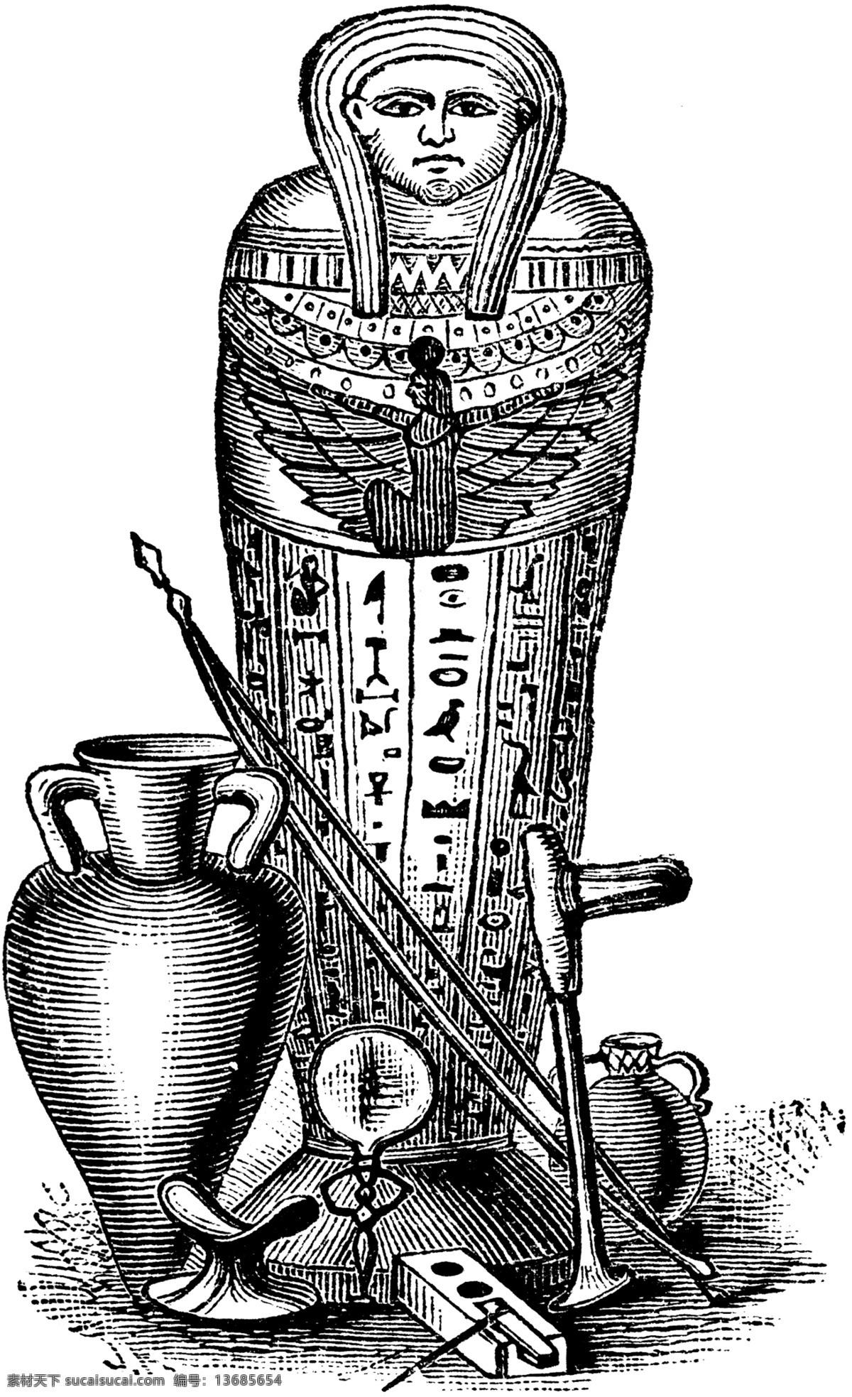 复古 钢笔画 埃及 插画 古典绘画 绘画书法 欧式 复古钢笔画 陶器 木乃伊 文化艺术 插画集