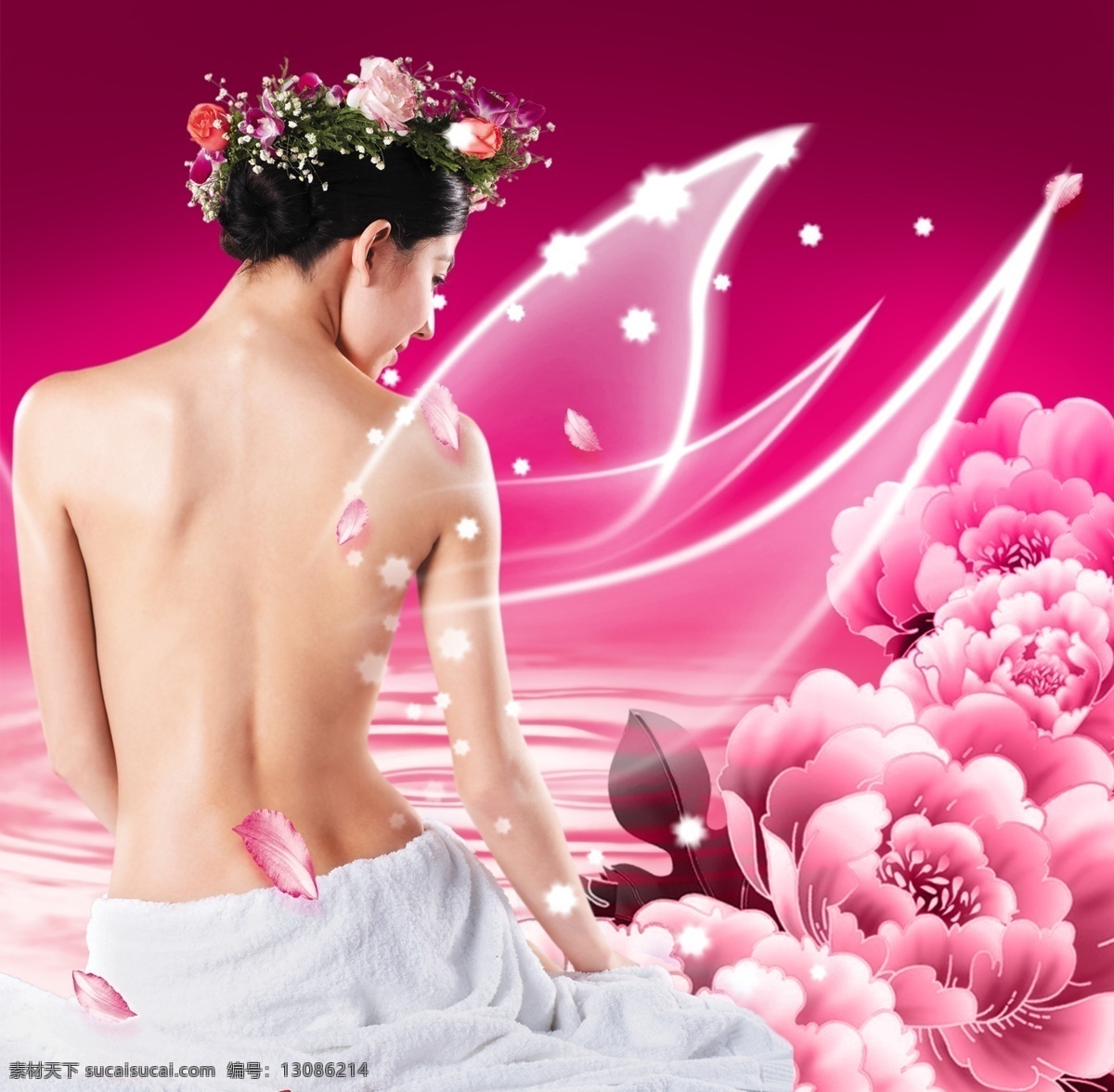分层 菊花 人物 水纹 天使的翅膀 源文件 人体美女 水纹素材下载 水纹模板下载 psd源文件