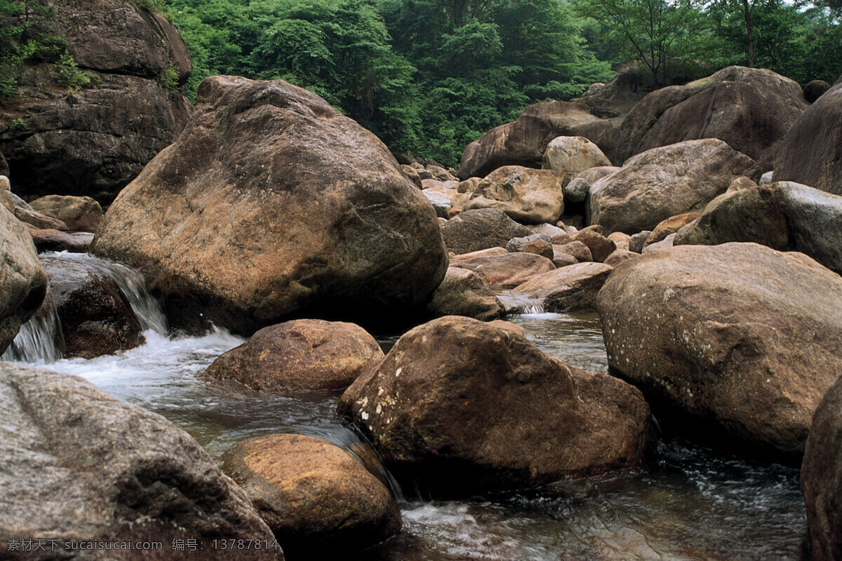 溪流 石头 清澈 幽静 自然风景 自然景观