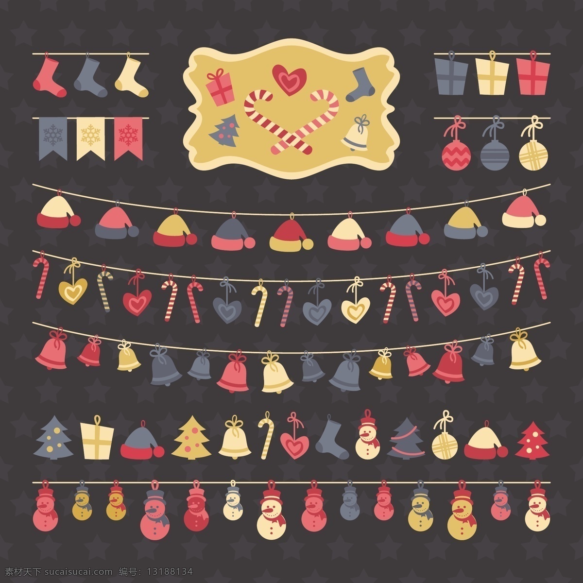 圣诞 彩旗 装饰 礼物 爱心 创意 个性 铃铛 圣诞帽 圣诞树 圣诞袜 装饰球 雪人 时尚 节日素材 圣诞节