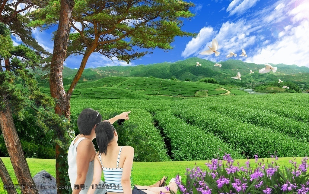 自然风景 茶山 步步高升 万里长城 长城 蓝天白云 蓝天 白云 台阶 登山 江山如画 大好河山 松树 花草 山水风景 捕鱼 亭子 大海 铜像 荷花 桃花 花鸟 流水生财 瀑布 孔雀 菊花 仙鹤 白鹤 风景 分层 源文件