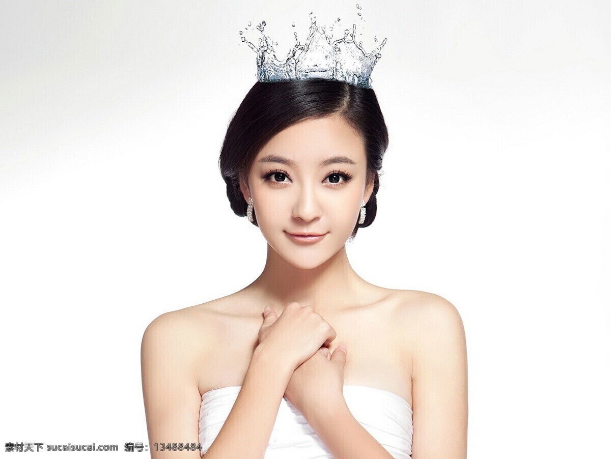 模特 皇冠 美女 人物图库 水滴 模特设计素材 模特模板下载 女性妇女 psd源文件