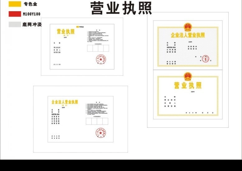营业执照 正 副本 其他矢量 矢量素材 矢量图库