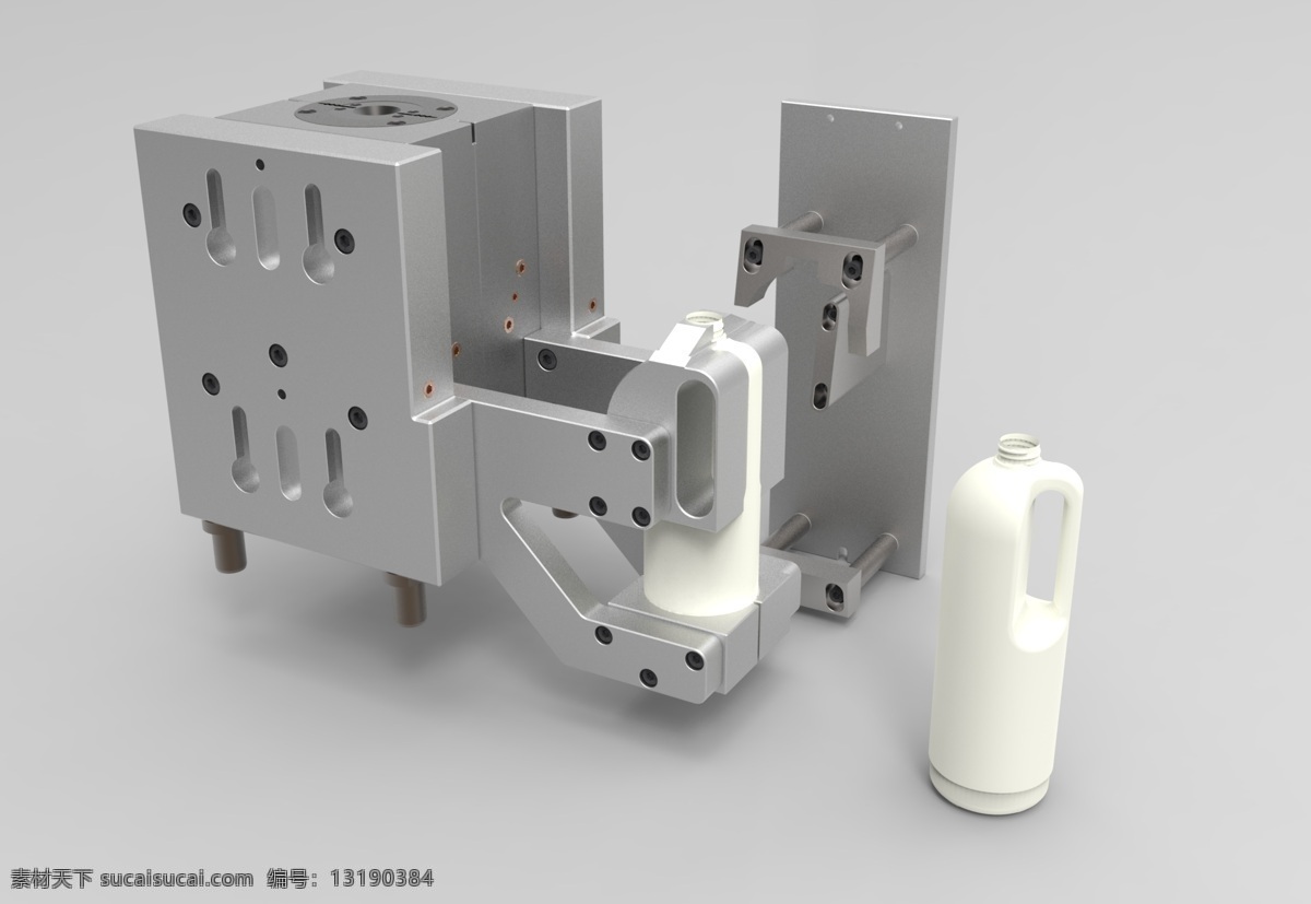 1l 吹 瓶 模具 组件 成型 吹塑 3d模型素材 建筑模型