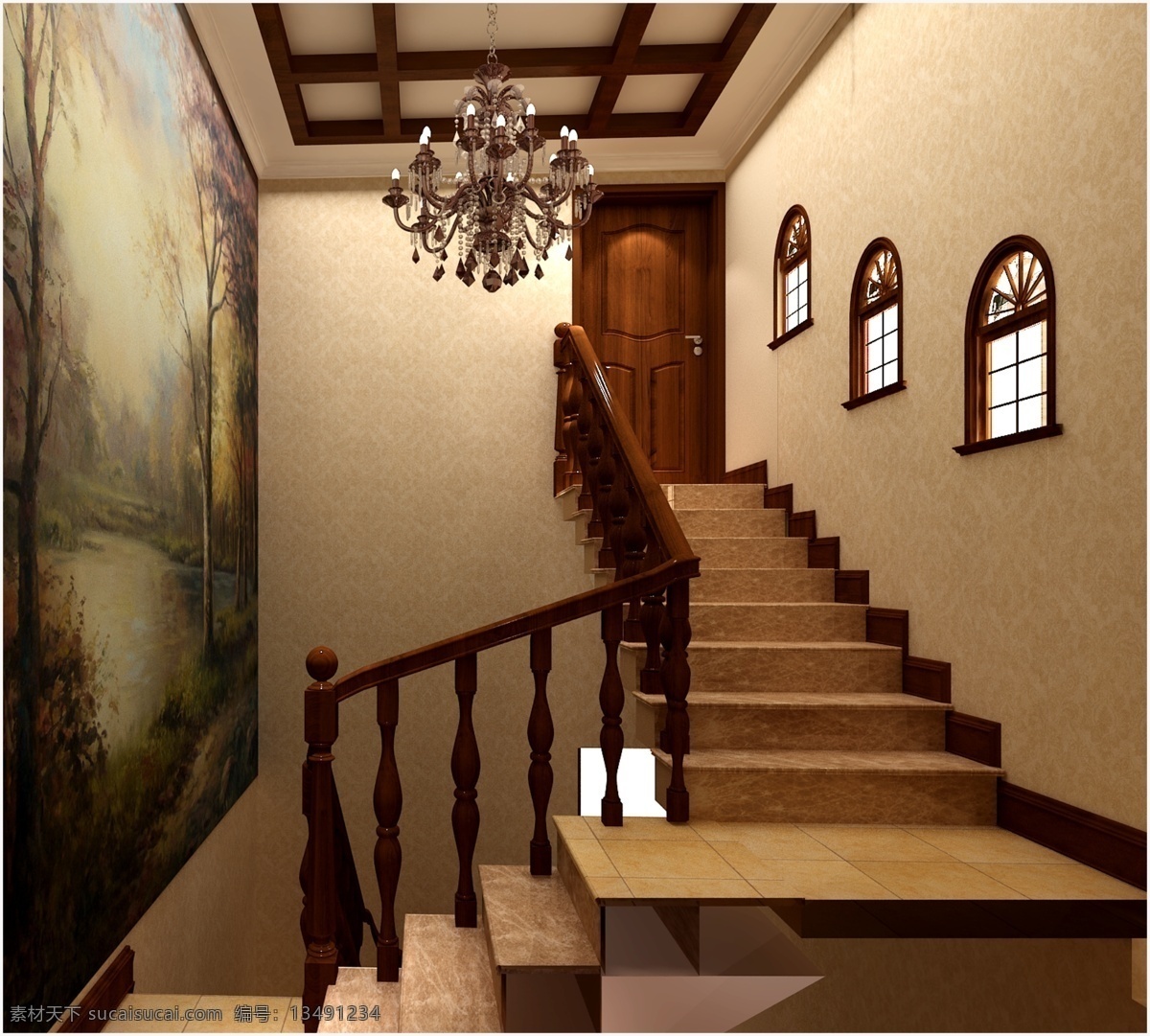 室内设计 欧式 效果图 楼梯 装饰画 资料 环境设计