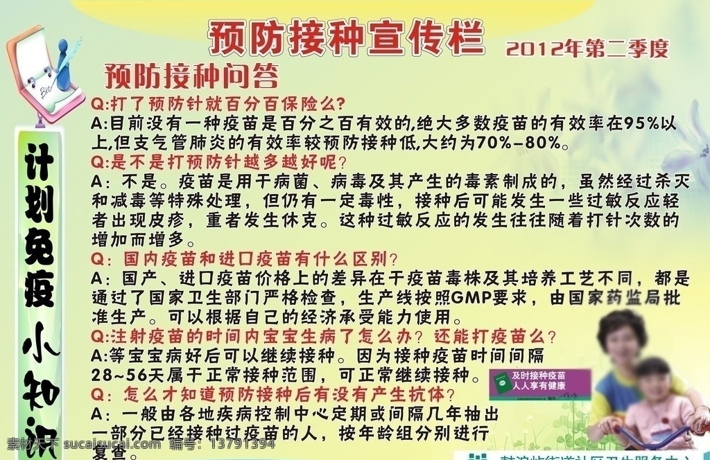 疫苗接种日 疫苗 接种 宣传栏 预防接种问答 矢量