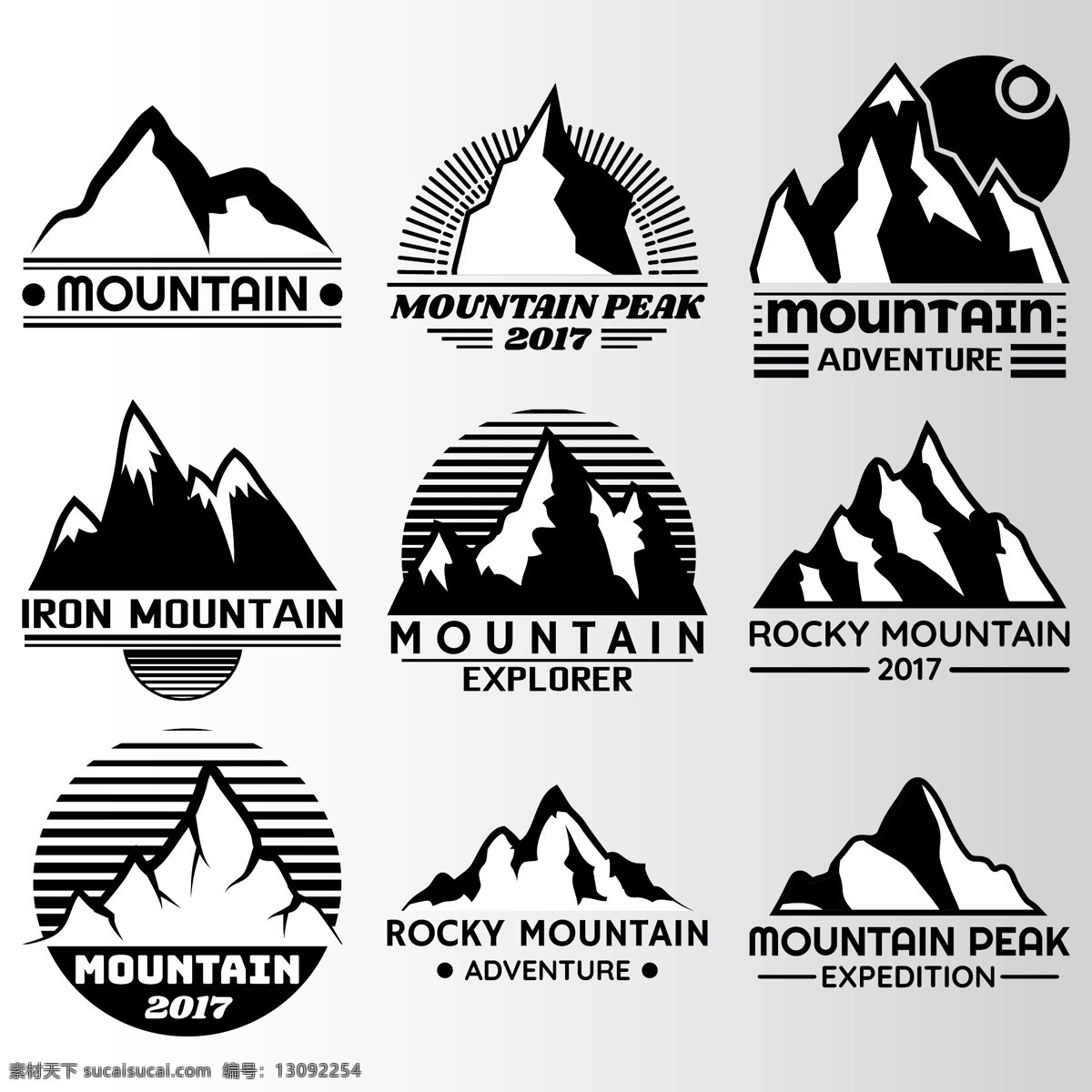 山峰 标志 图标 图标设计