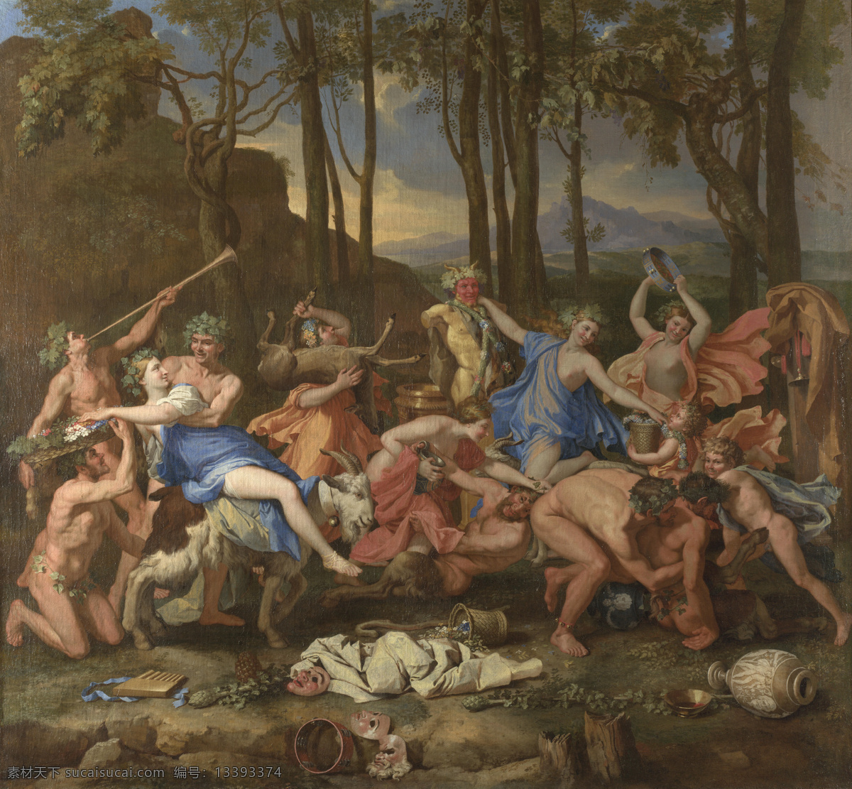 poussin 古典主义 油画 装饰画 pan 法国 画家 尼古拉斯 普桑 nicolas of triumph the 历史 战争 装饰素材