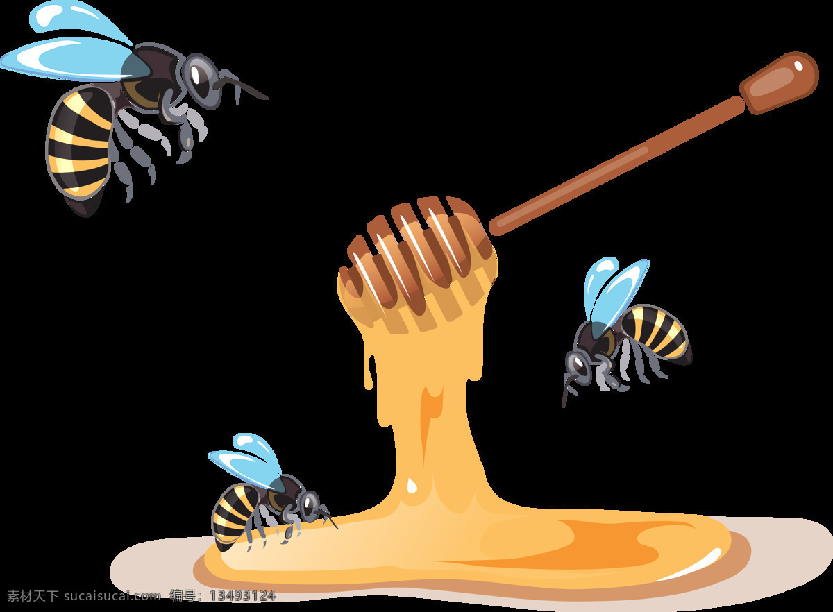 卡通 蜜蜂 蜂蜜 元素 宣传 免 抠 透明