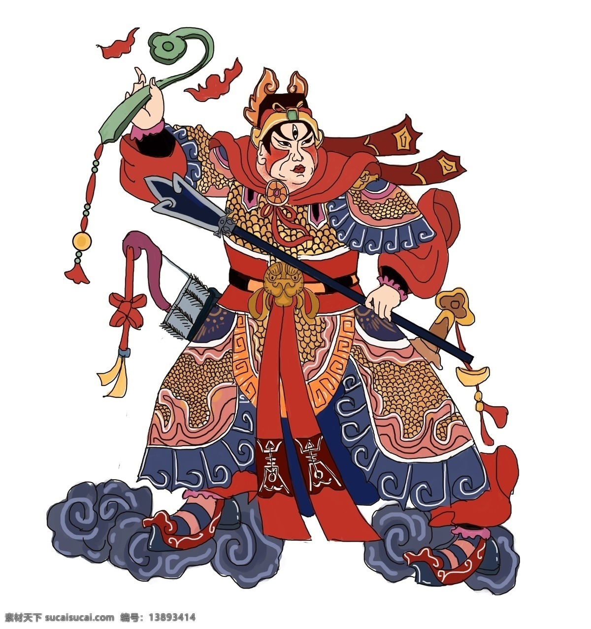 民间 门神 年画 插图 过年 喜庆 传统 装饰 艺术 福气 驱灾避邪 吉祥 古物 古人 霸气 祈祷 纳 祥 含义 民间年画 通俗艺术 威严 以红黄蓝为主 东方文化