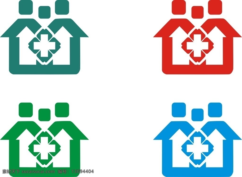 二 社区卫生 服务中心 标志 logo 医院标志 医院logo 白色