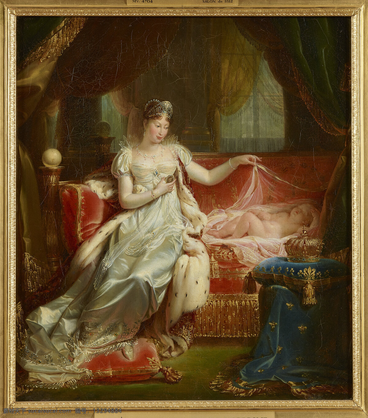 约瑟夫 弗朗克作品 奥地利画家 法国皇后 玛丽娅路易丝 长子 罗马国王 19世纪油画 油画 文化艺术 绘画书法