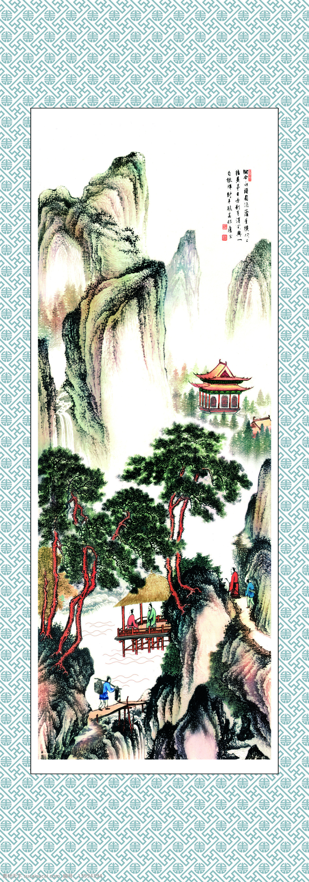 风景 国画 挂轴 水墨山水画 名画 中国画 水墨画 装饰画 中堂画 壁画 绘画艺术 书画文字 文化艺术