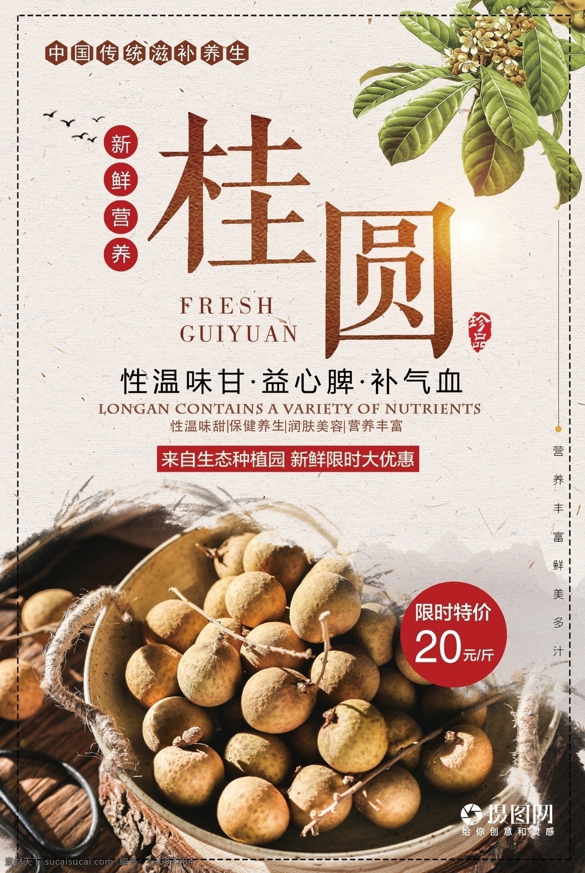桂圆海报 桂圆 食物 药材 传统 滋补 养生 特价优惠 美食 健康食品