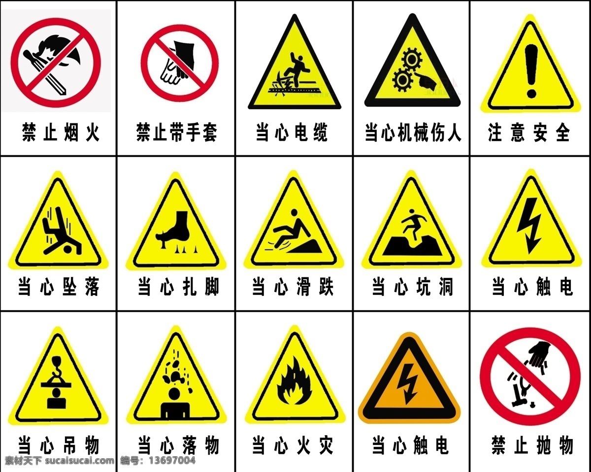 建筑标安全示 建筑 施工 警示牌 安全标示 防火