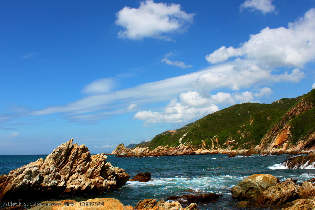 海景 白云 碧海 景 蓝天 山水风景 岩石 自然景观 西涌 风景 生活 旅游餐饮