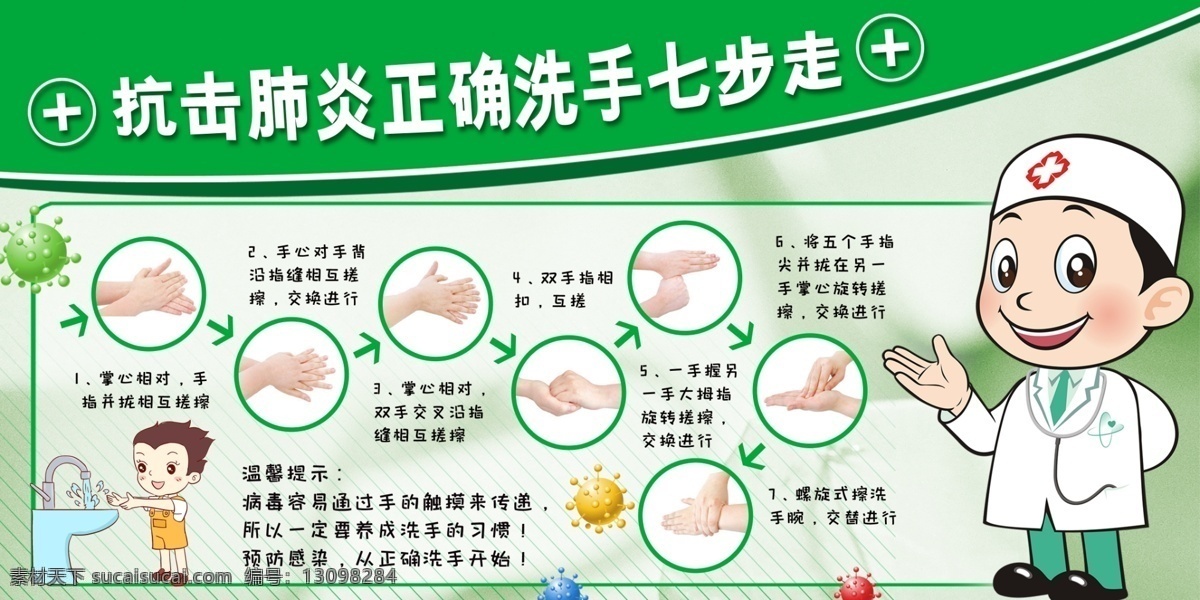 洗手七步法 专业洗手 洗手法 洗手预防病菌 正确洗手