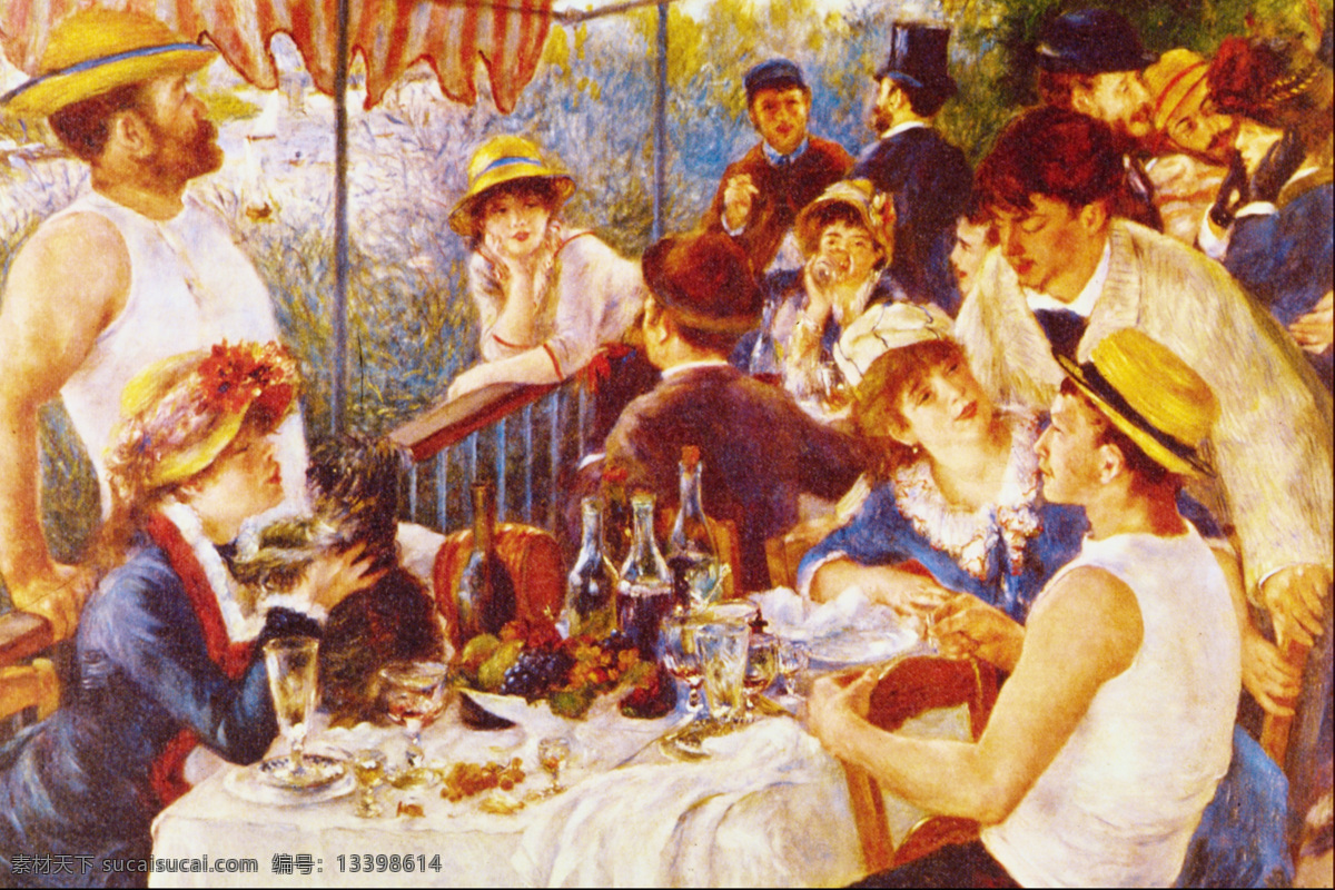 世界名画 名画 名作 绘画 油画 聚餐 聚会 party 酒 红酒 水果 帽子 男人 女人 青年 绘画书法 文化艺术