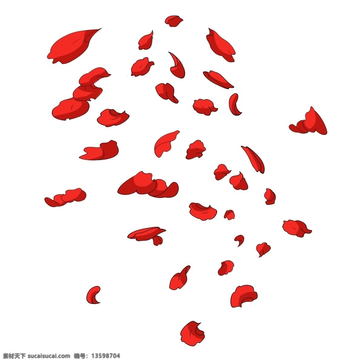 卡通 红色 花瓣 插画 红色的花瓣 花瓣的插画 花瓣的插图 红色飞舞花瓣 美丽的花瓣 美丽花瓣插画
