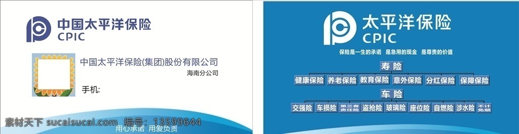 太平洋 保险 名片 太平洋保险 保险名片 太平洋标志 名片背景 高档名片 蓝色名片背景 名片设计