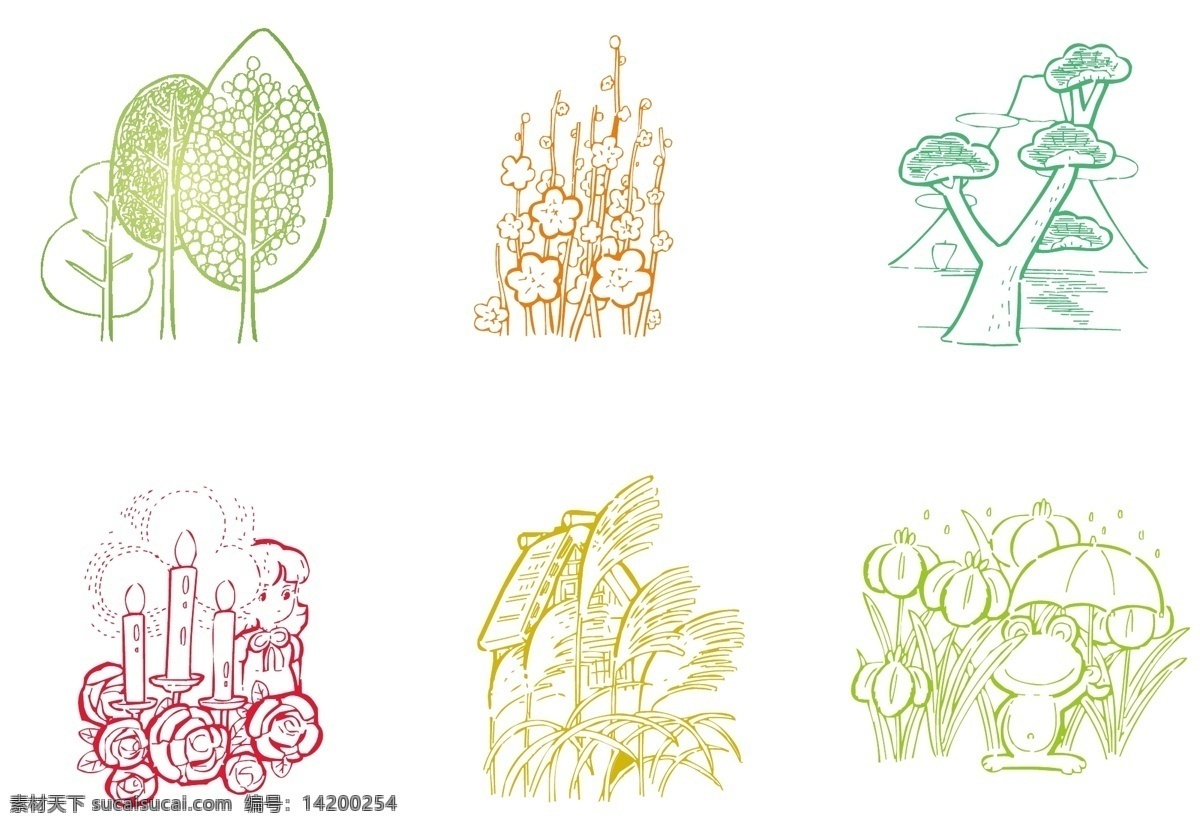 植物免费下载 儿童画 简笔画 树 植物 矢量图 其他矢量图