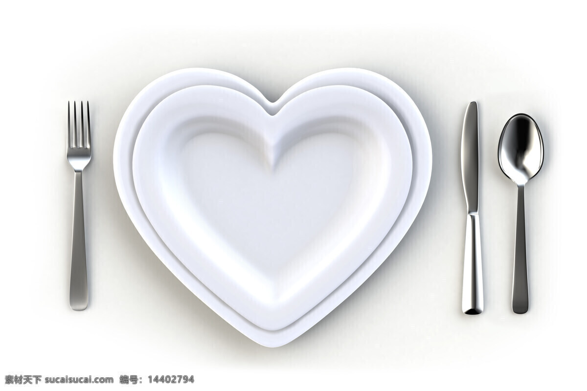 心形 白色 盘子 刀叉 心形白色 餐具 刀 勺子 其他类别 生活百科