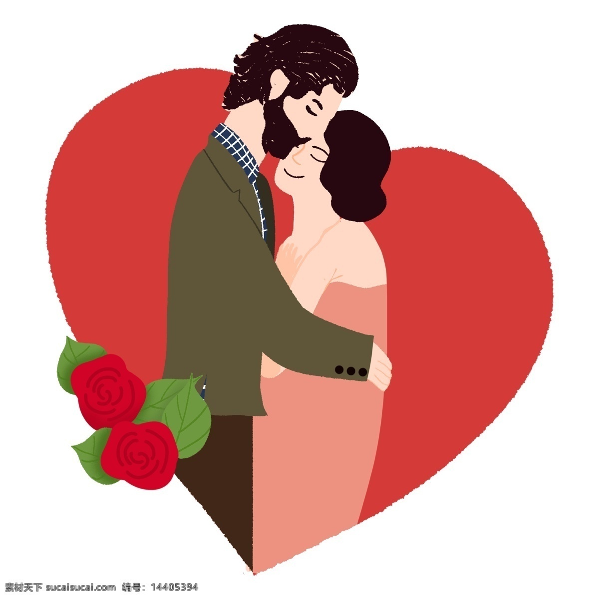 情人节 卡通 手绘 拥抱 情侣 爱心 可爱 浪漫 情人 玫瑰 拥抱的情侣 亲吻的情侣 幸福 治愈