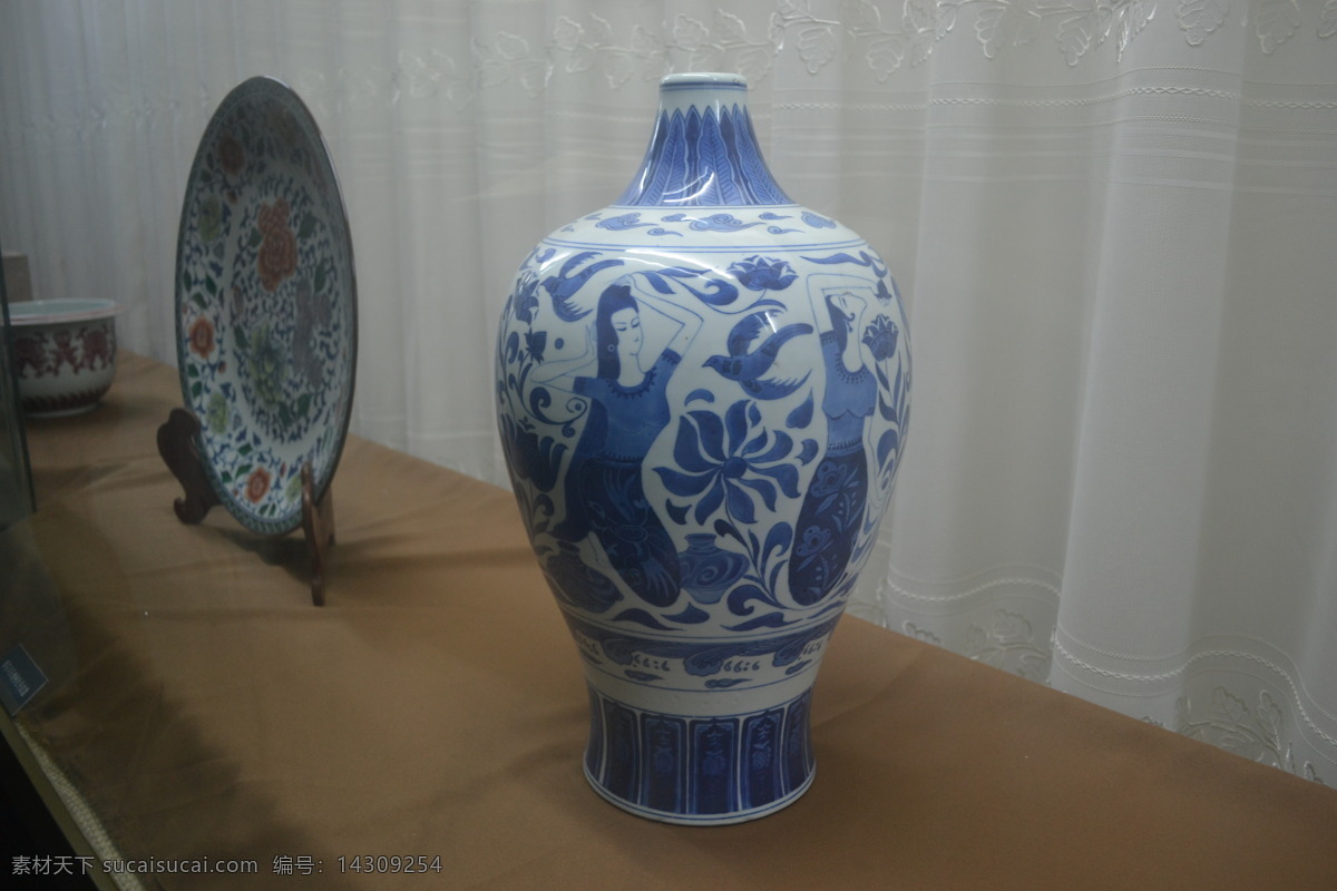 青花圆肚瓶 瓶子 景德镇陶瓷器 景德镇 陶瓷器 系列 传统文化 文化艺术