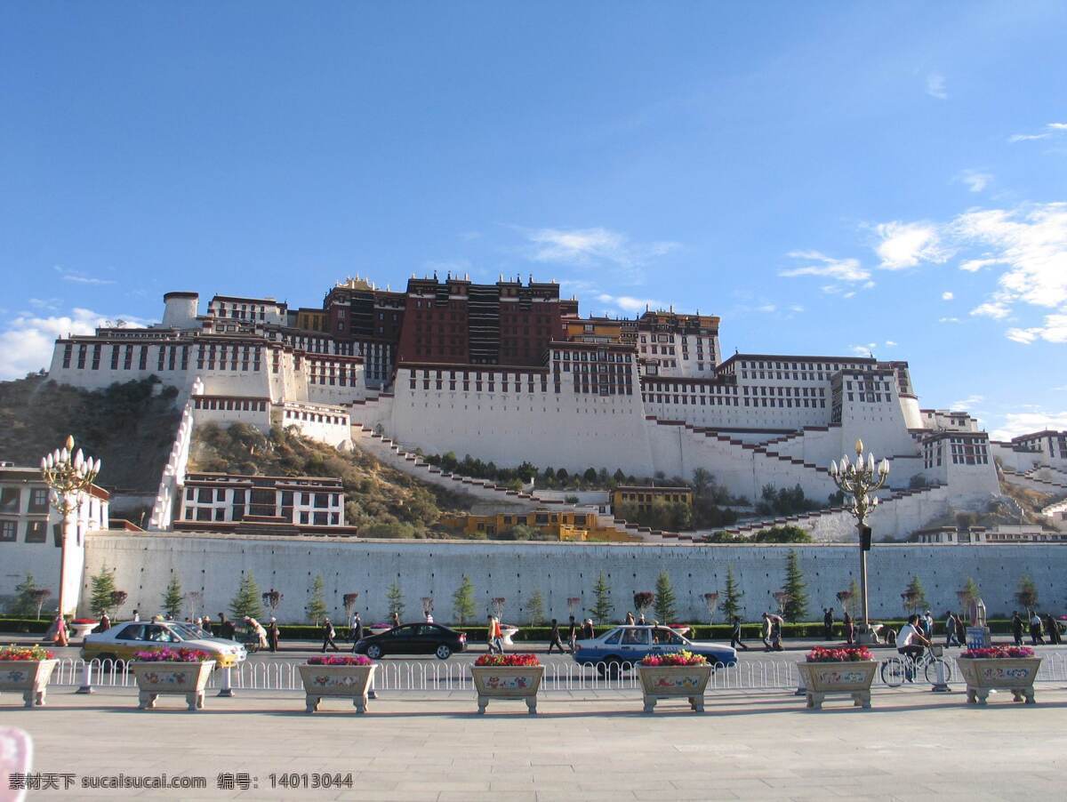 西藏风景 西藏 蓝天白云 西藏建筑 风景名胜 布达拉宫 宫殿 建筑 佛教 藏族 建筑景观 自然景观