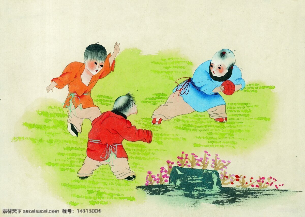国画 儿童 孩子 童子 小孩 中国国画 中国画 古代人物图 文化艺术