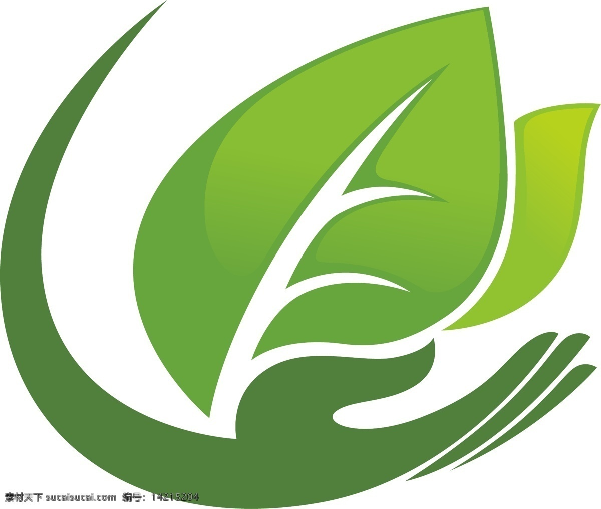 绿色环保 手 托 树叶 商业 标志 装饰 图案 元素 绿色 环保 装饰图案