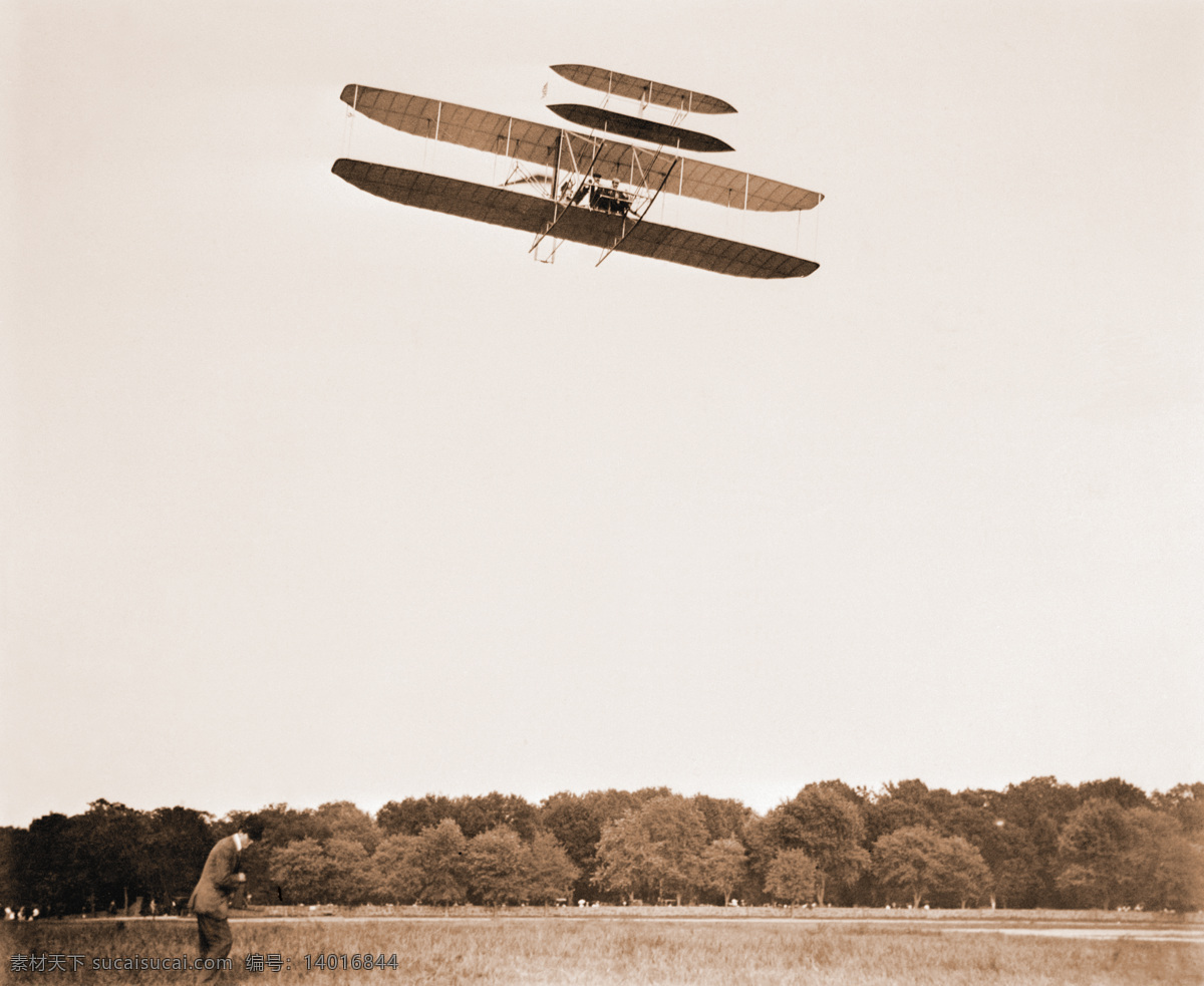 莱特 兄弟 驾驶 飞机 做人 类 首 次 飞行 飞行者1号 莱特兄弟 交通工具 现代科技