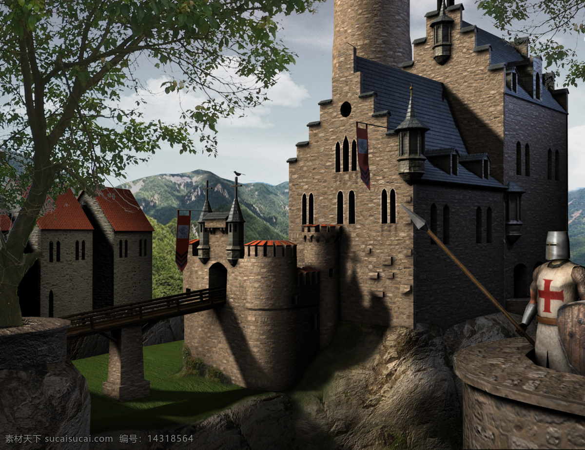 欧式城堡 城堡研习作品 欧洲城堡作品 城堡3d作品 城堡练习作品 新欧洲城堡图 3d设计 3d作品
