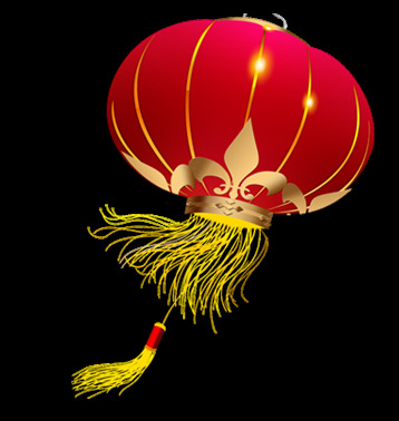 欢乐 喜庆 红色 圆形 灯笼 红色灯笼 黄色花纹 黄色麦穗 新春元素 圆形灯笼