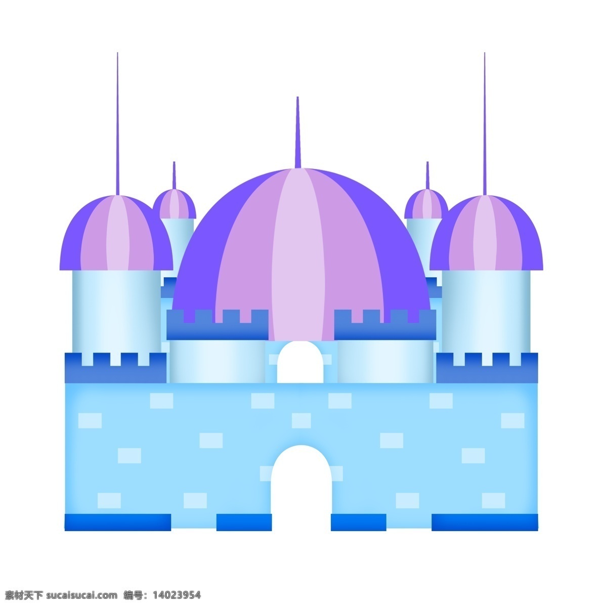 梦幻 欧式 城堡 公主 王子 房子 蓝色 圆顶 建筑