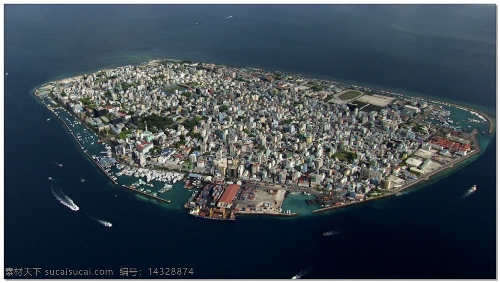 鸟瞰 岛屿 城市 视频 大气 视频素材 动态视频素材