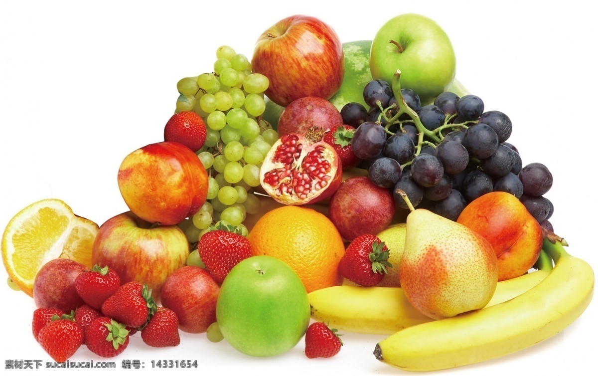 水果组合 苹果 香蕉 葡萄 草莓 生物世界 水果