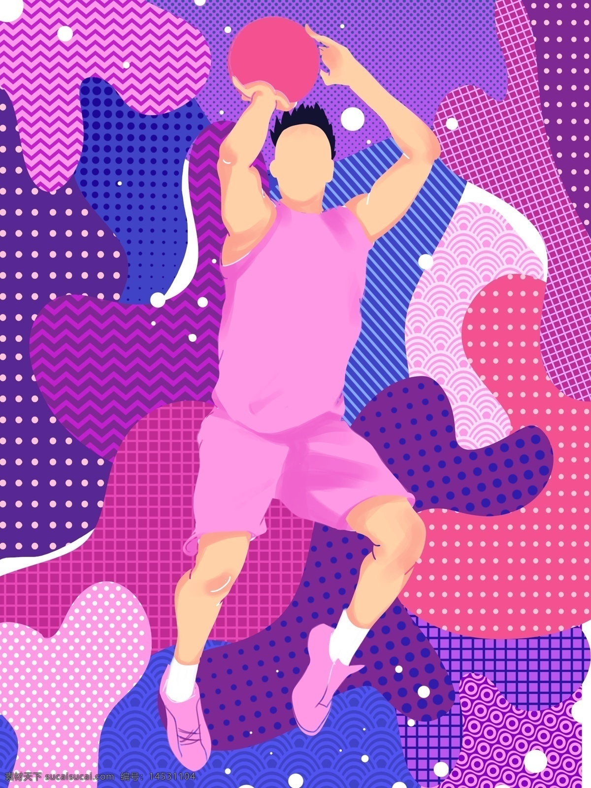 游走 梦 篮球 少年 插画 梦幻 抽象 打篮球 运动 健康 游走的梦 生活方式