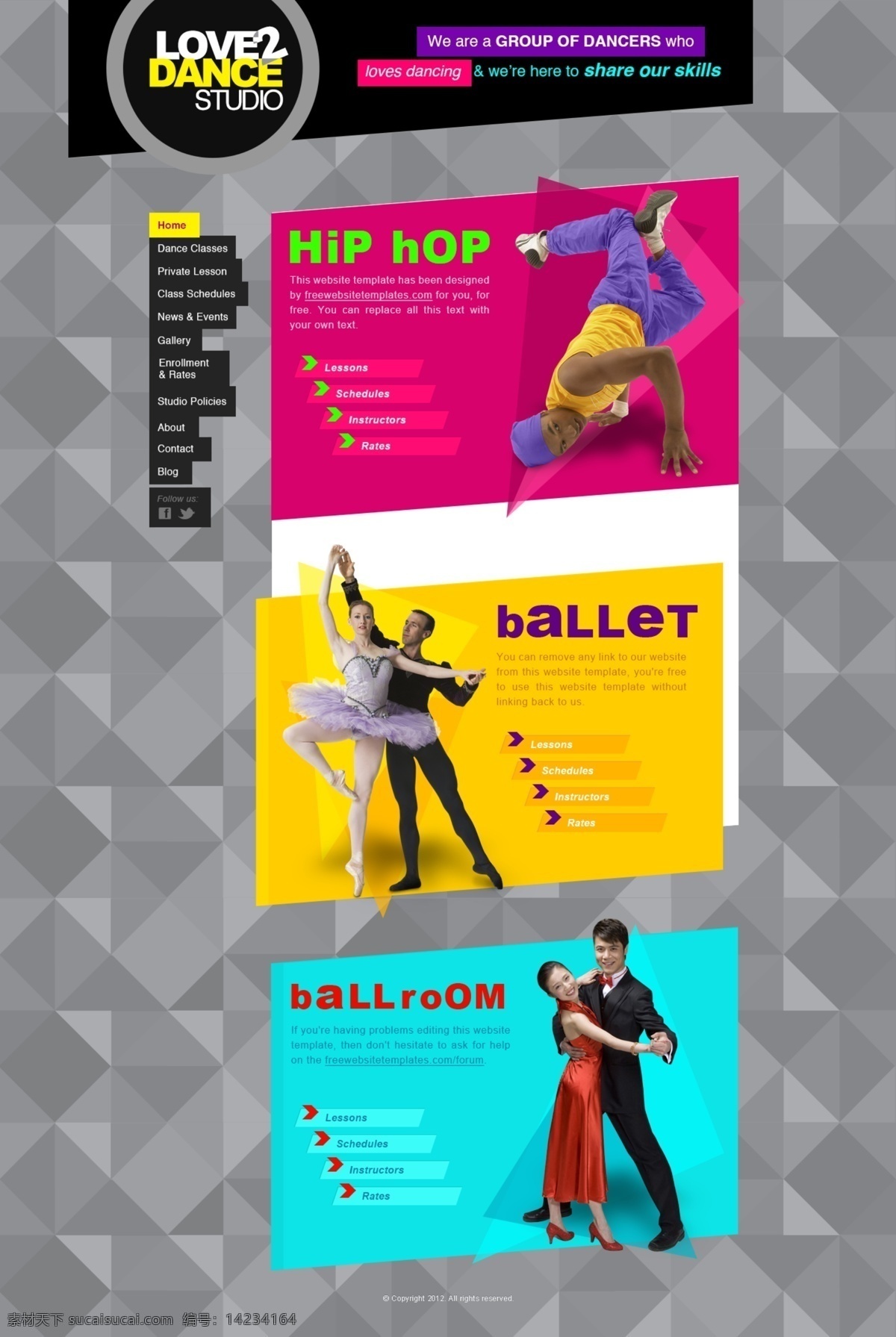 国外 舞蹈 网站首页 舞蹈网站 国外网站 首页设计 多彩设计 灰色