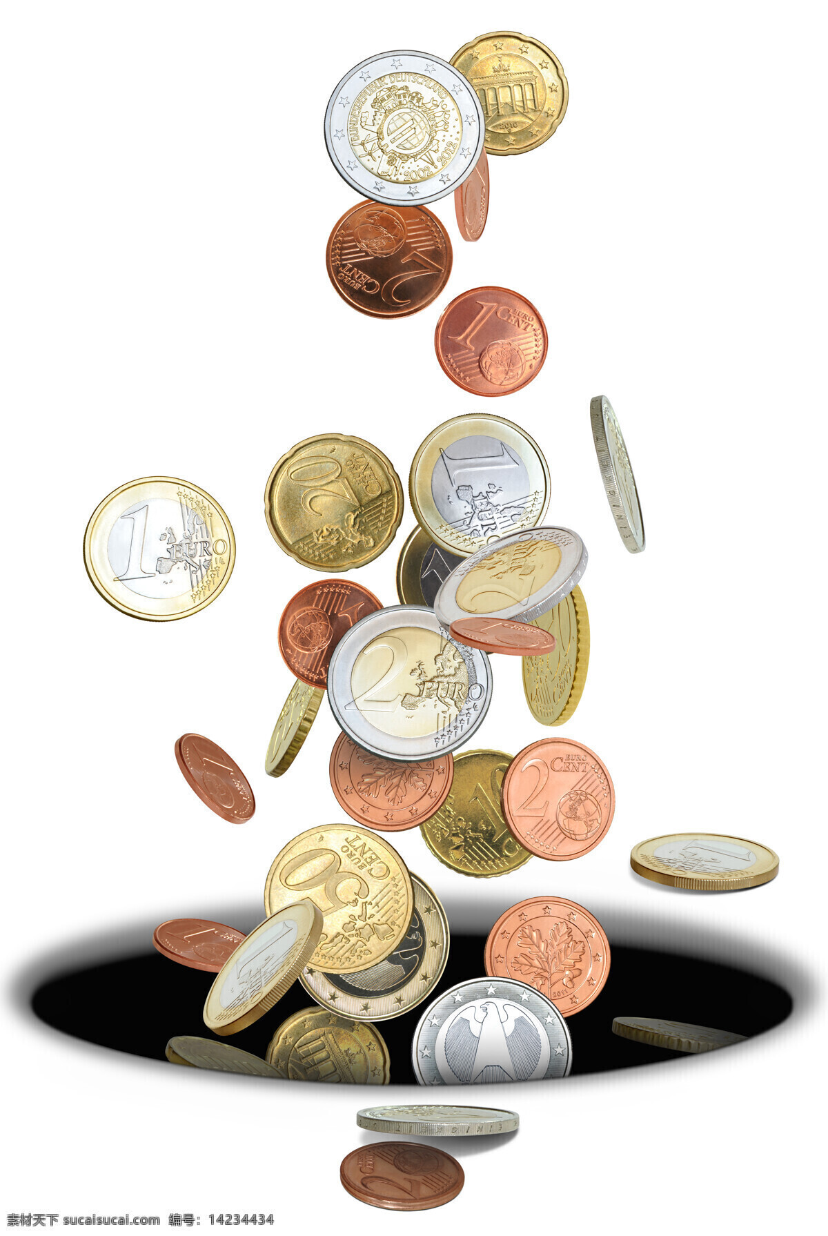 飘洒 硬币 金币 高清 飘洒的硬币 房子模型 美元 钱 财富 投资 金融 理财 金融货币 商务金融 白色