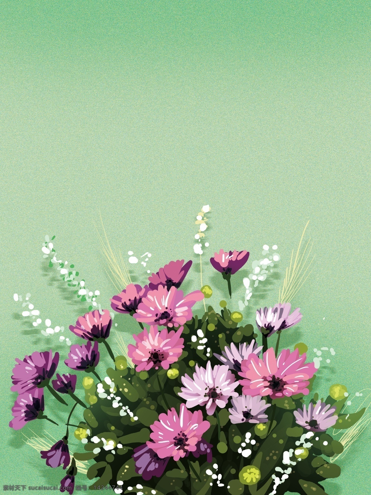 创意 彩色 花卉 背景 花卉背景 森系 小清新背景 植物背景 植物花卉 水彩背景 通用背景