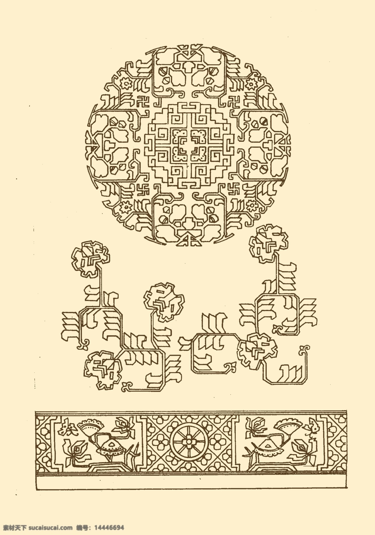 缠 枝 牡丹 矢量图 日常生活